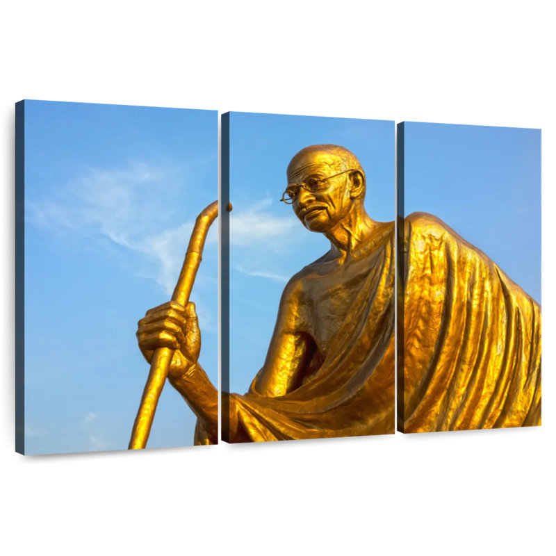 Statue Leisha Golden Gandhi, H 24 po x l 38 po