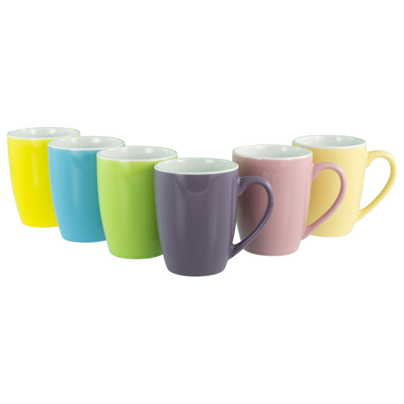 Universal Stoneware Coffee Mug, White/Blue/Green/Black/Red/Yellow/Pink