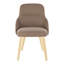Chaise en bois naturel et similicuir brun - ensemble de 2-843214154-843214157