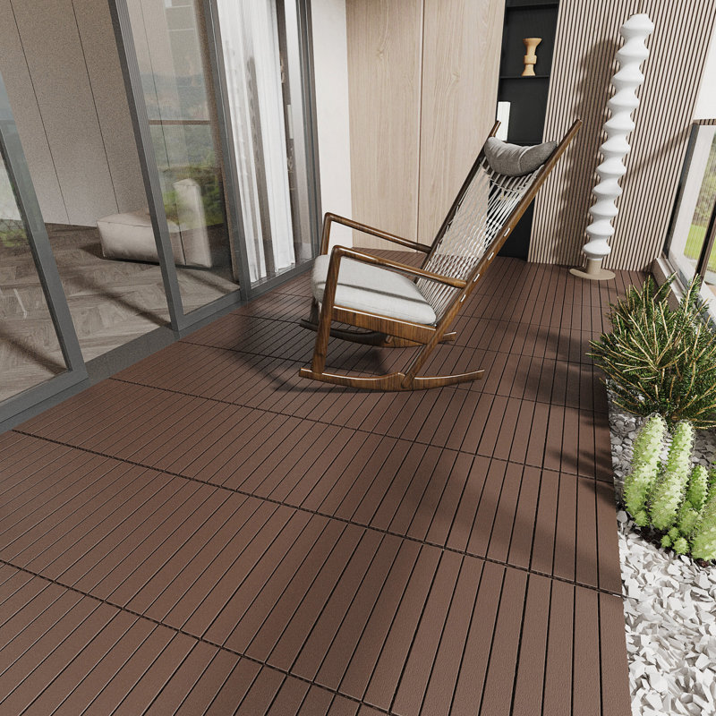 Carreaux de terrasse de patio de 2 pi, carreaux de terrasse à emboîtement de module de bricolage, carreaux de cour faciles et rapides à installer pour la cour arrière du balcon de la piscine (24 pièces)