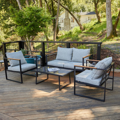 4-Person Patio Furniture Set with Thick Cushions