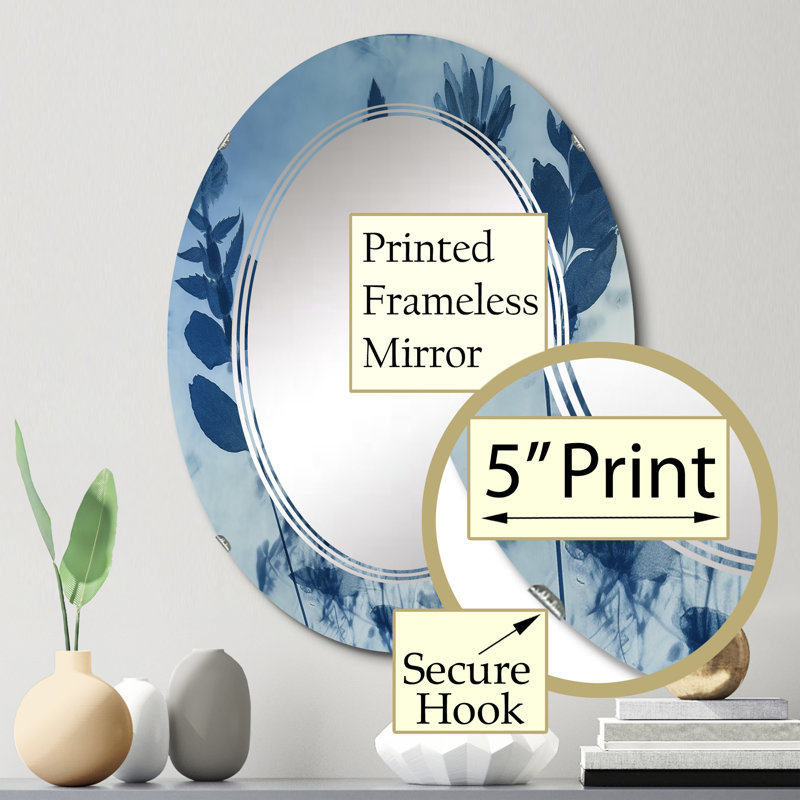 Khaja - Miroir mural moderne ovale, 30 po x 20 po
