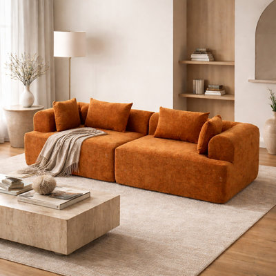 Aucun assemblage requis Canapé modulaire, canapé à assise profonde avec accoudoirs épais et rembourré moelleux pour le salon