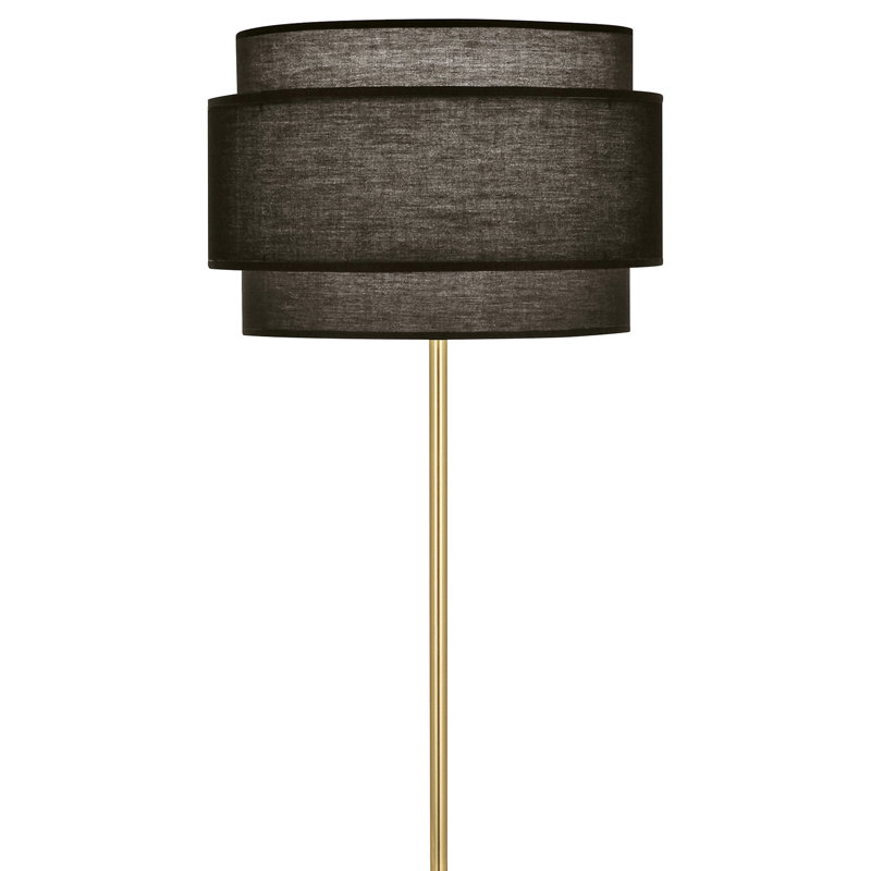 Decker Floor Lamp, Modern Brass, Black