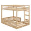 Full Over Full Wooden Bunk Bed With Ladder And Safety Rails-1957842996