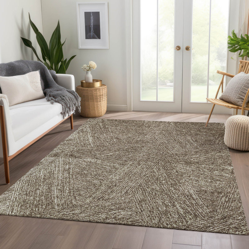 Premium Machine Washable Finchley AMF991 Lines Rug, Rectangle 5' x 7'6"