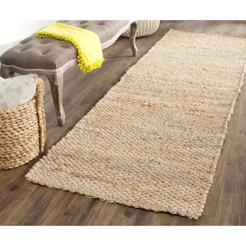 Tapis naturel tissé à plat à la main Chester, Tapis de couloir 2 pi 6 po x 16 pi