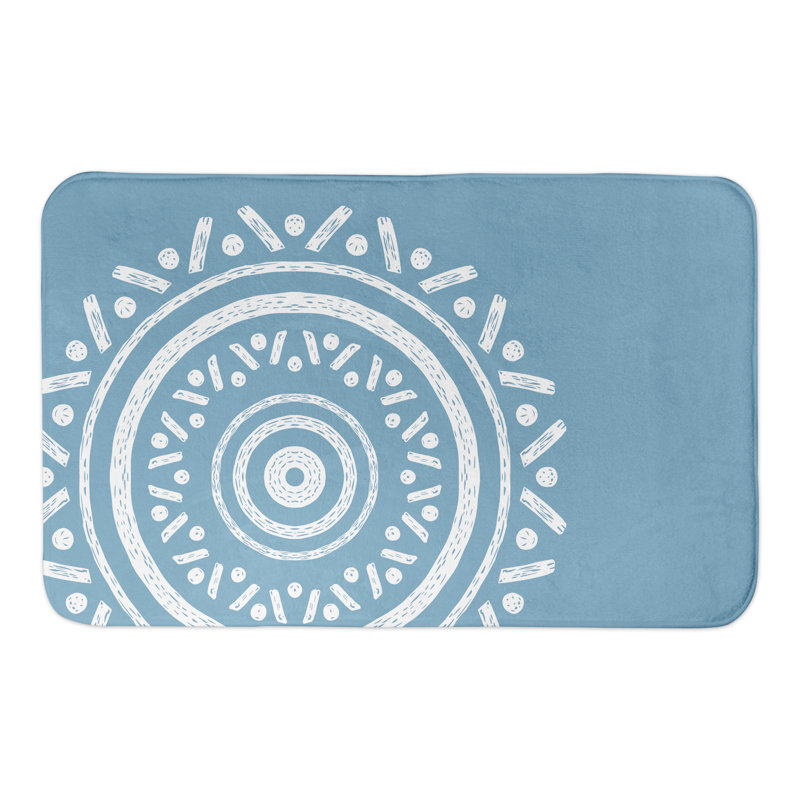  Tapis de bain Simple Boho, Bleu