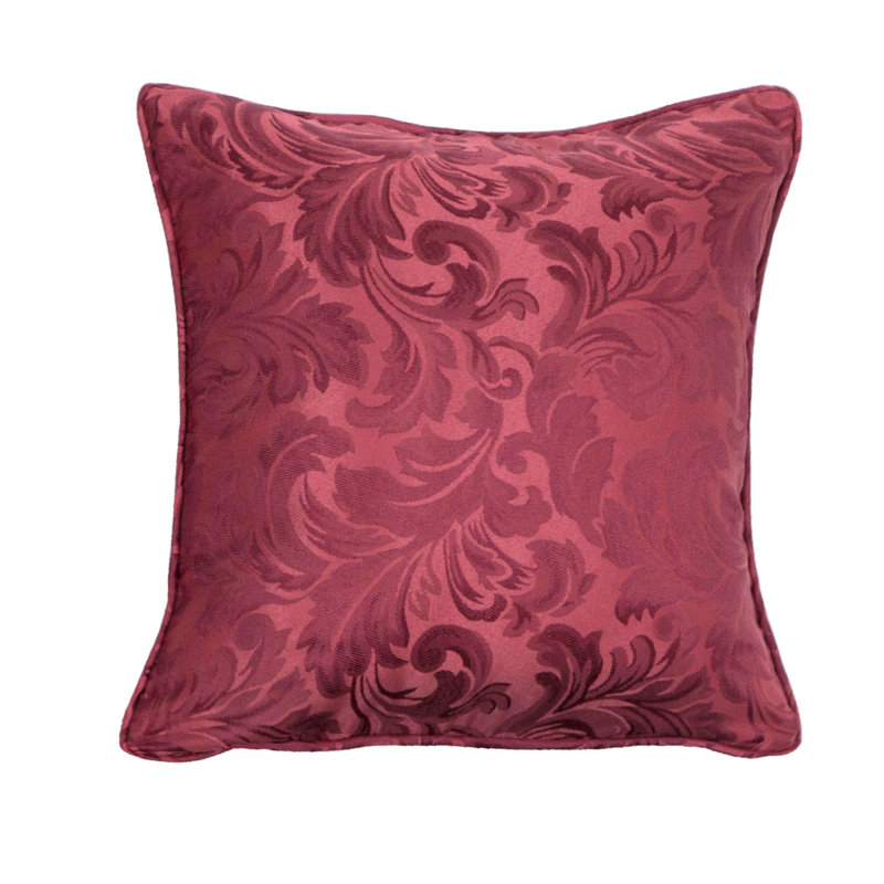 Algonac Damask Square Cushion, Wine