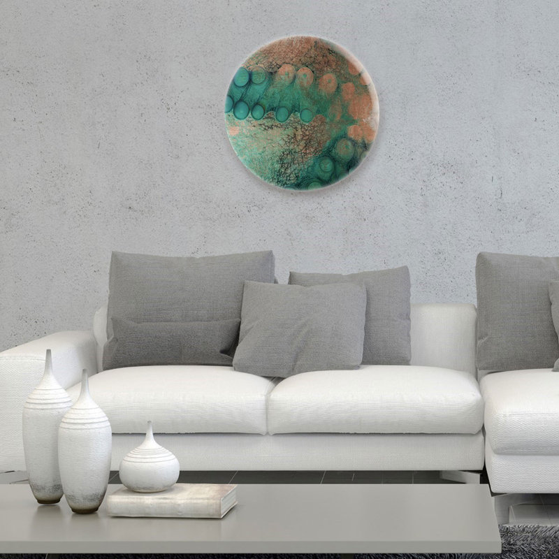 Day Octopus Round Print by David Fleetham