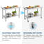 Table de préparation robuste en acier inoxydable 48 po x 24 po x 35 po - Table de travail commerciale 201 avec tablette réglable, Pothook, bord droit - Poste de travail de cuisine - sans dossier - 4 pieds réglables