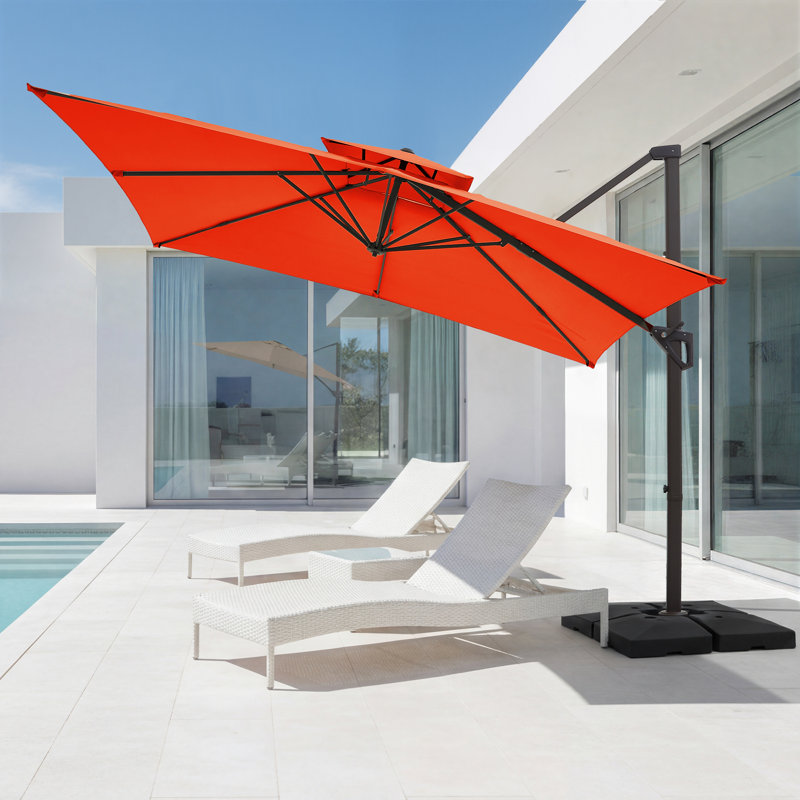 Parasol en porte-à-faux Pulk, Orange, L 120 po x P 120 po