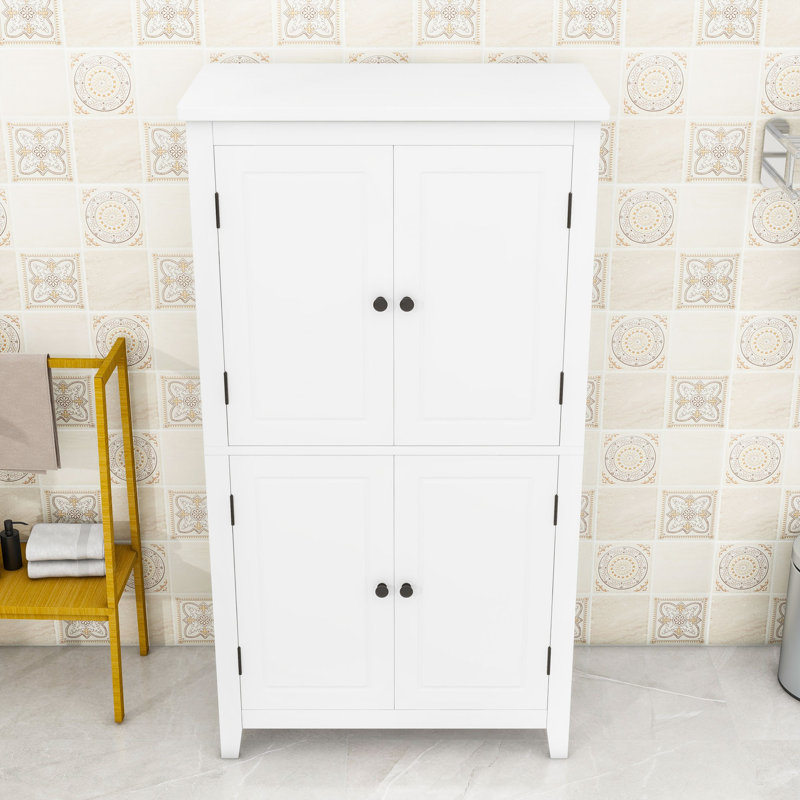 Armoire de rangement élégante avec tablettes de rangement, Blanc