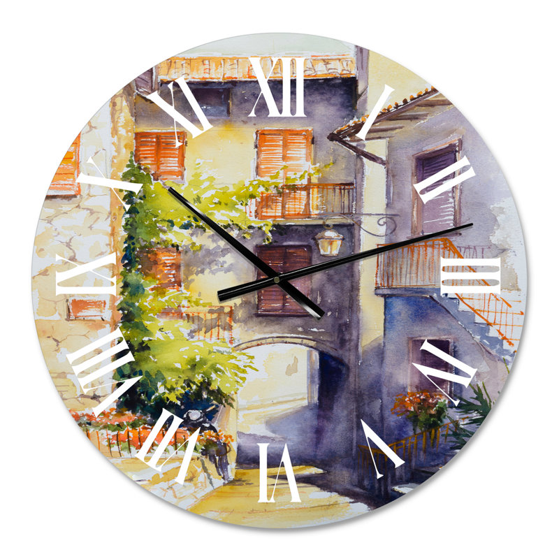 Rustic and Idyllic Italian VIllage - Horloge murale champêtre, Moyen