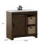 Ensemble de meuble-lavabo simple à porte de grange coulissante 36 po Braylen-220904015