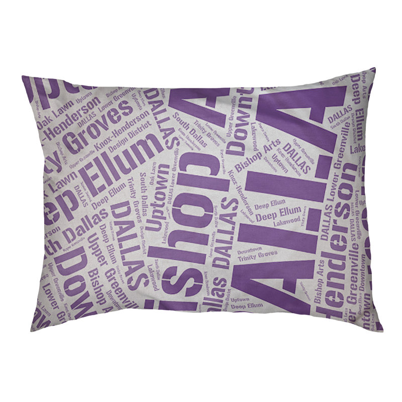 Coussin de chien « districts », Grand (l 40 po x P 30 po x H 14 po), Mauve, Dallas