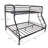 Heavy Duty Twin-Over-Full Metal Bunk Bed, Easy Assembly With Enhanced Upper-Level Guardrail, Black-1963982634