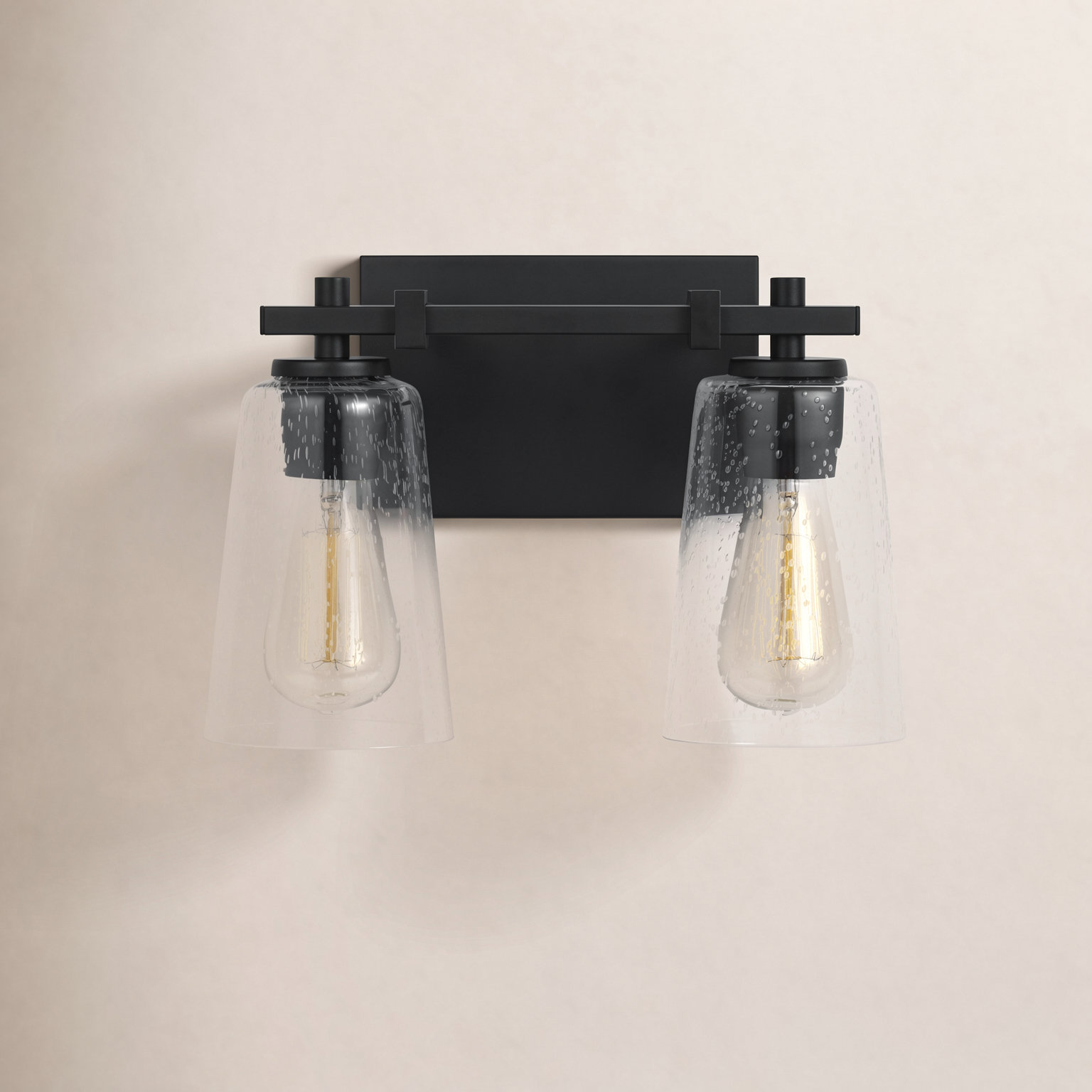 Noland 2-Light Vanity Light, Midnight Black