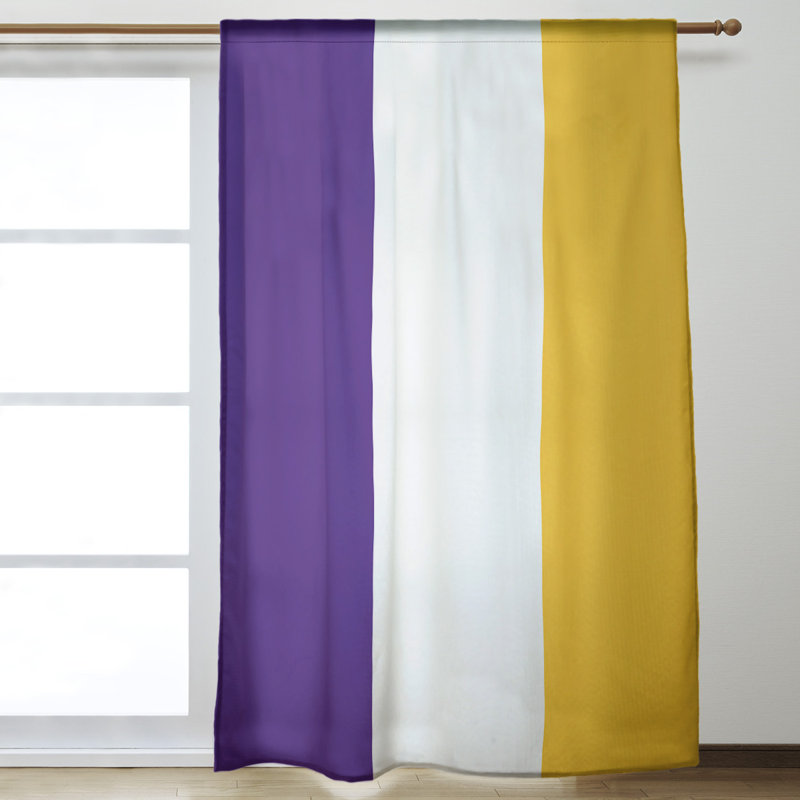 Sateen Room Darkening Curtain Single Panel, White
