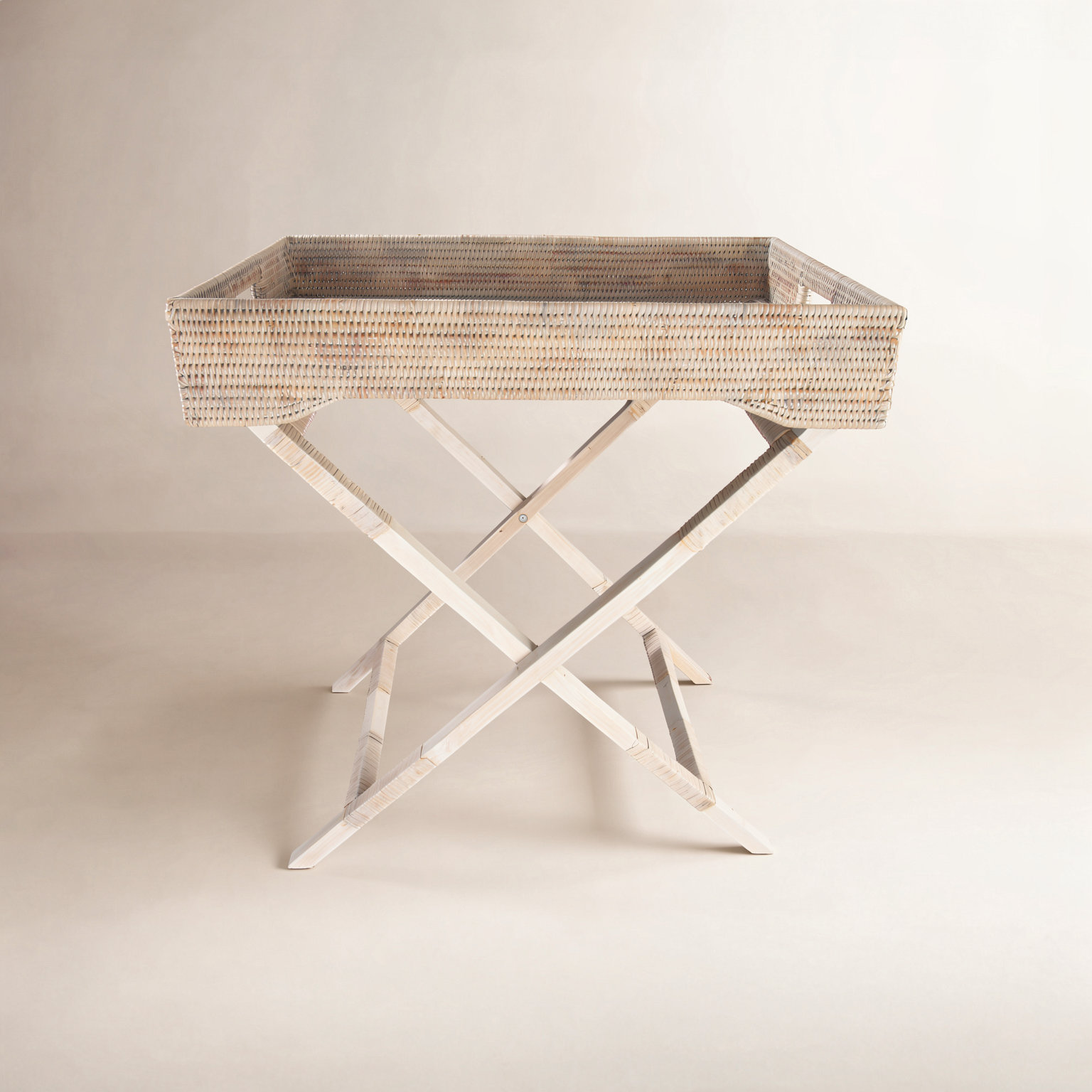 Sammy 24'' End Table, White Wash, Without Glass