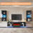 Bhhatu 70“ Entertainment Center for TVs with Electric Fireplace Included, Black-95166339-95914385