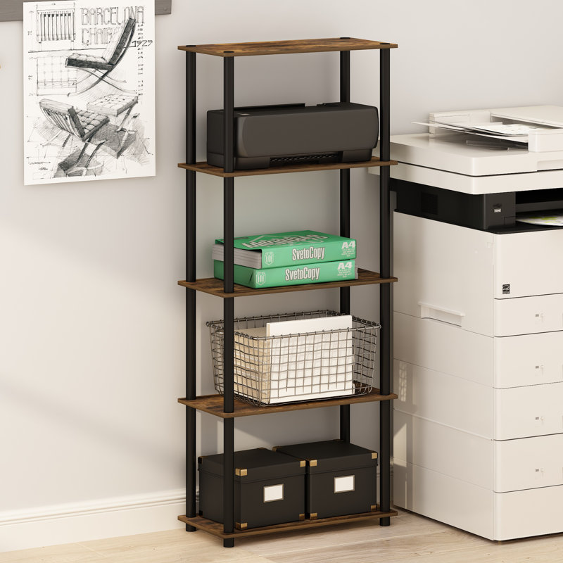 Étagère Heslin H 57,4 po x l 23,6 po x P 11,6 po, Pin ambré / noir