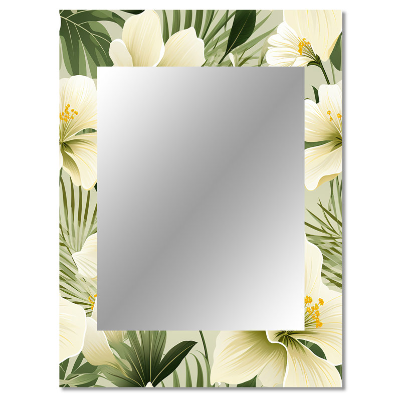 Deedra Tranquil Oasis Tropical Pattern - tropical  Mirror, Tropical Decorative Wall Mirror, Printed Metal Art, 40" x 30"
