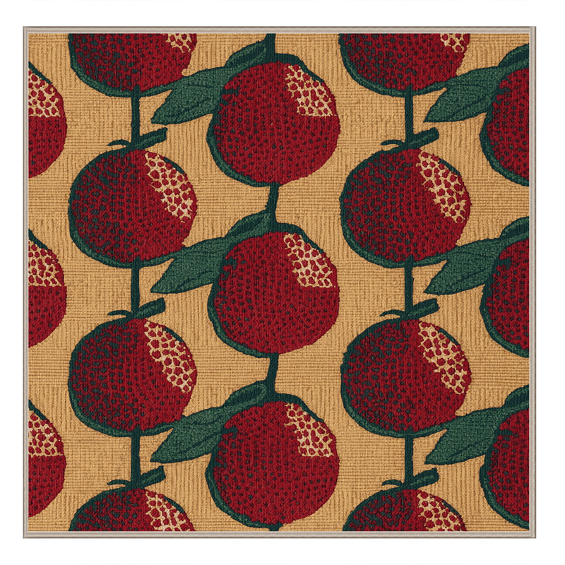 Washable Miracle Fruit Fruits Area Rug, Square 8'