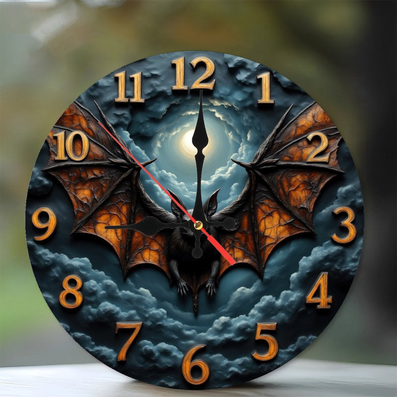 Horloge de chauve-souris gothique