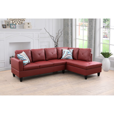 Glennia Faux Leather L-Shaped Sectional