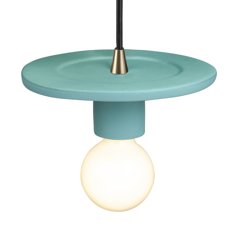 Luminaire suspendu à 1 lumière Leni, Reflet de piscine, Laiton antique