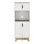 Armoire à micro-ondes à 1 tiroir Danville chêne clair et blanc