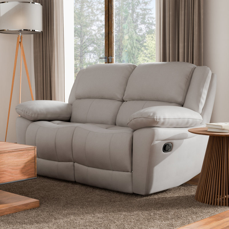 Causeuse Allendale, Cuir blanc Kaia