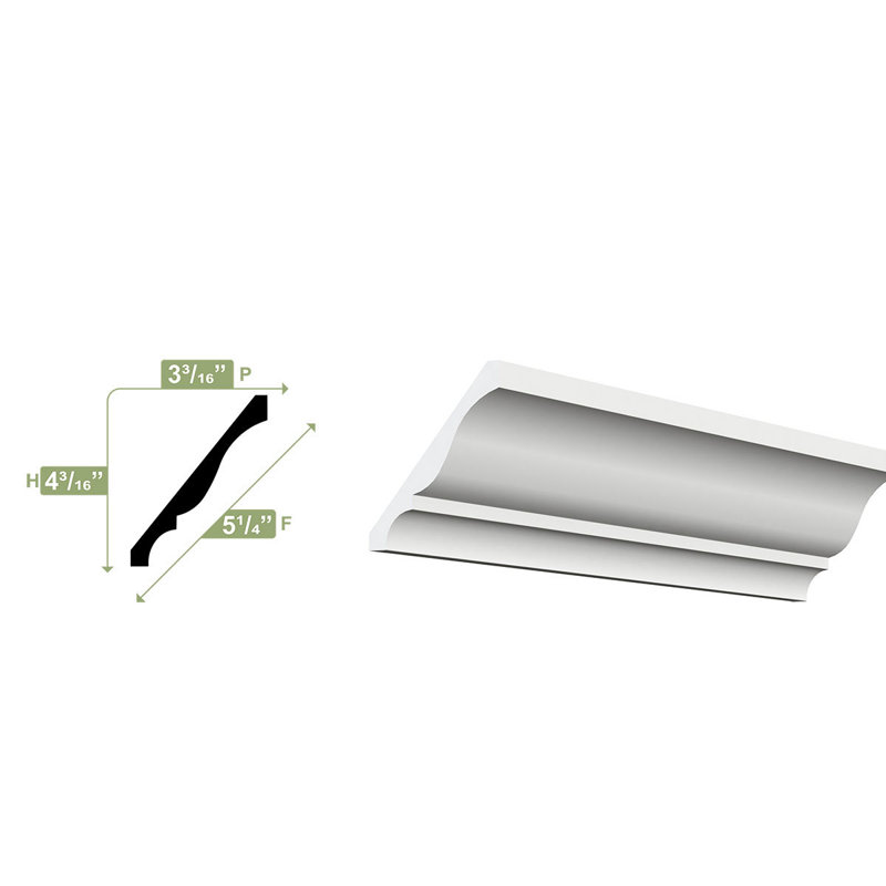 96-inch Unfinished PVC Crown Moulding for Floor
