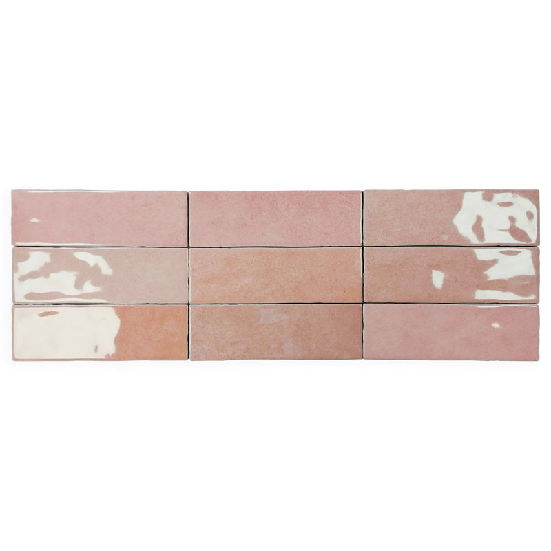 Passion Azul 3 in. x 8 in. Glossy Porcelain Wall Tile (3.92 sq. ft./Case), Rosa
