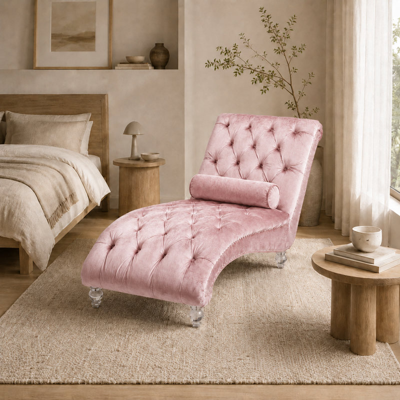 Méridienne Jenille, Velours rose