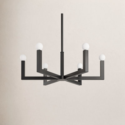 6 - Light Dimmable Geometric Chandelier