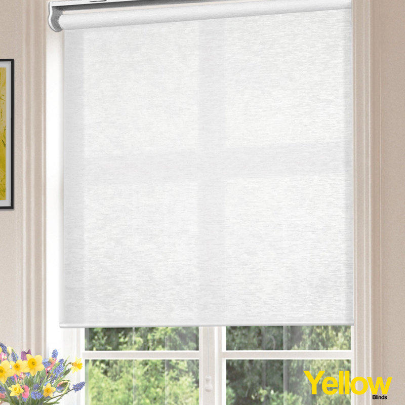 Cordless Light Filtering UV Protection Polyester Roller Shade for Window, Cotton White, 21"W x 72"L