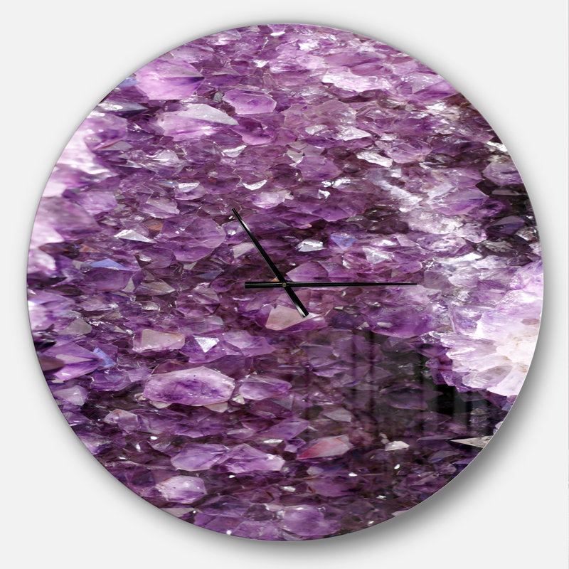 Mauve pierres précieuses - horloge murale moderne, Surdimensionné
