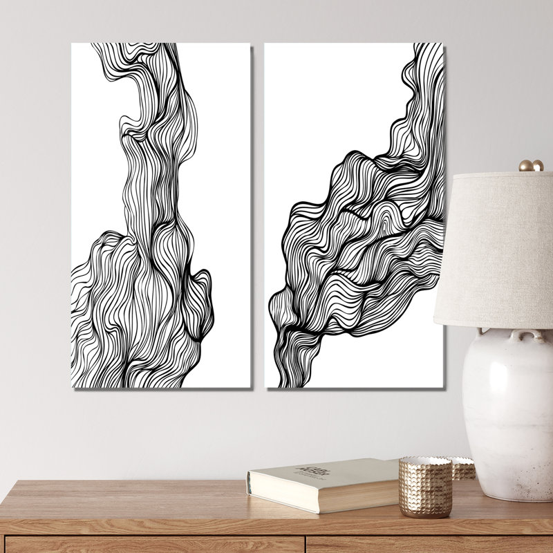 «Abstract Minimalistic Volumetric Smoke I», ensemble de 2 impressions, Toile tendue, H 32 po x l 32 po x P 1 po