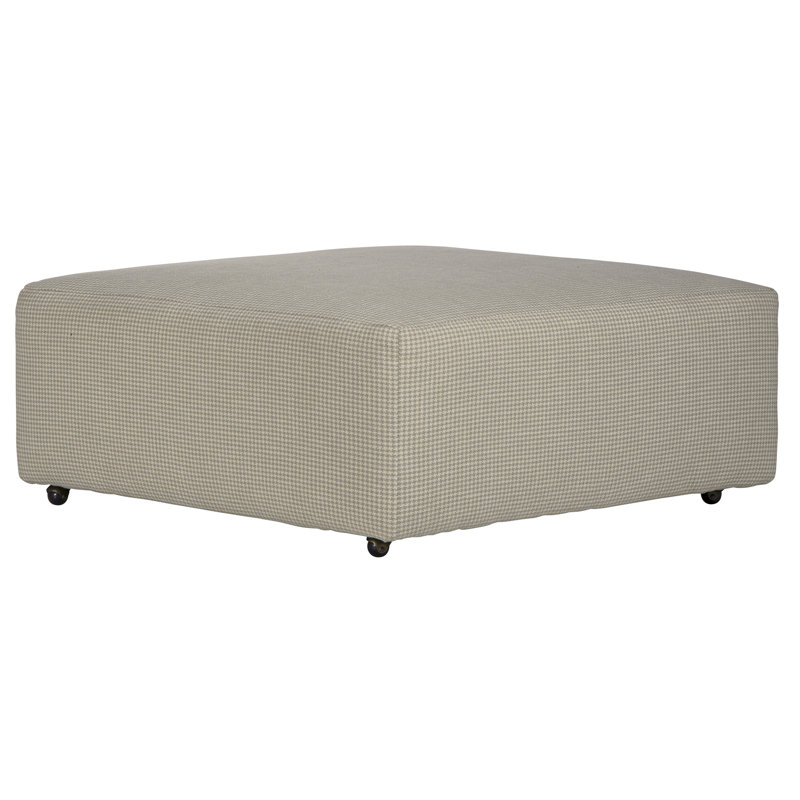 Ardele Upholstered Cocktail Ottoman on Casters, Beige Polyester