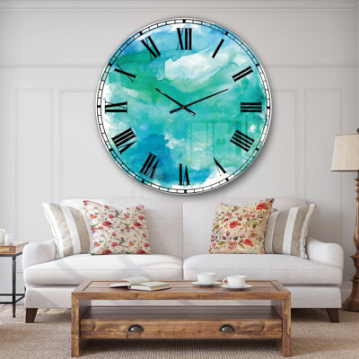 Farmhouse Wall Clock, Sea Glass Coastal Decorative Clock - Sea Glass