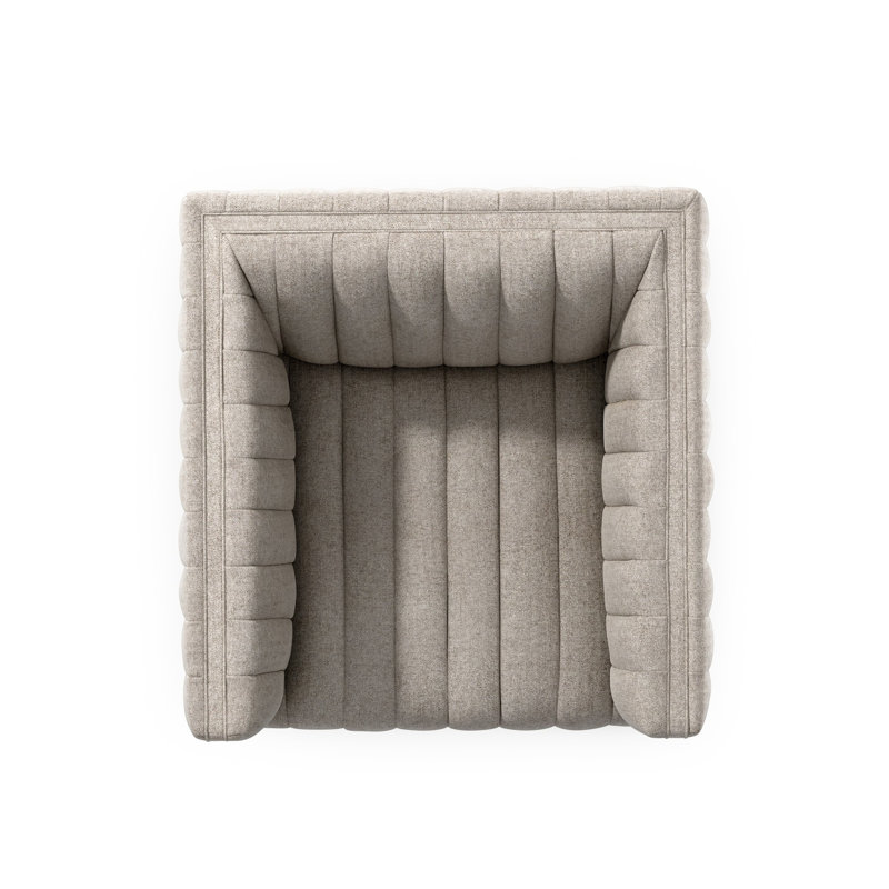 Augustine Swivel Armchair, Orly Natural Polyester