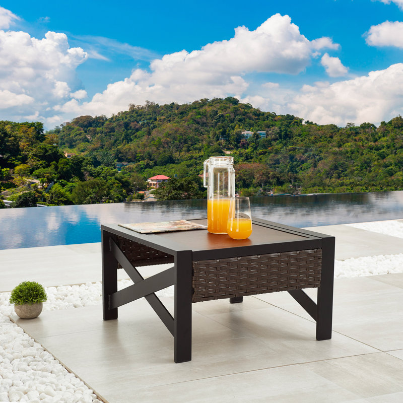 Ajai Square Metal Outdoor Side Table , 21.7'' in. W 21.7'' in. D