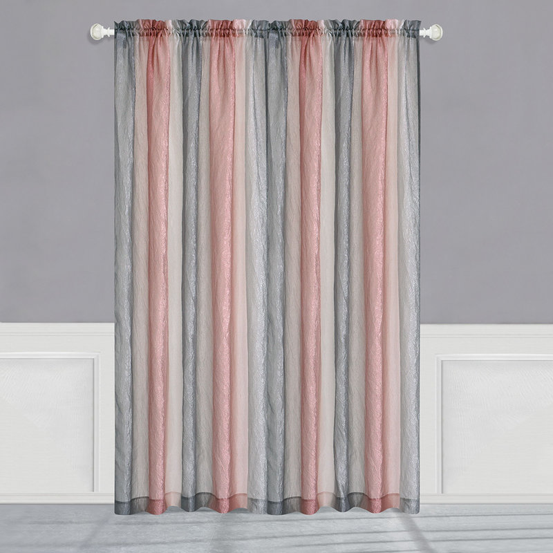 Panneau de rideau simple semi-diaphane avec passe-tringle, Rougir, l 50" x L 84"