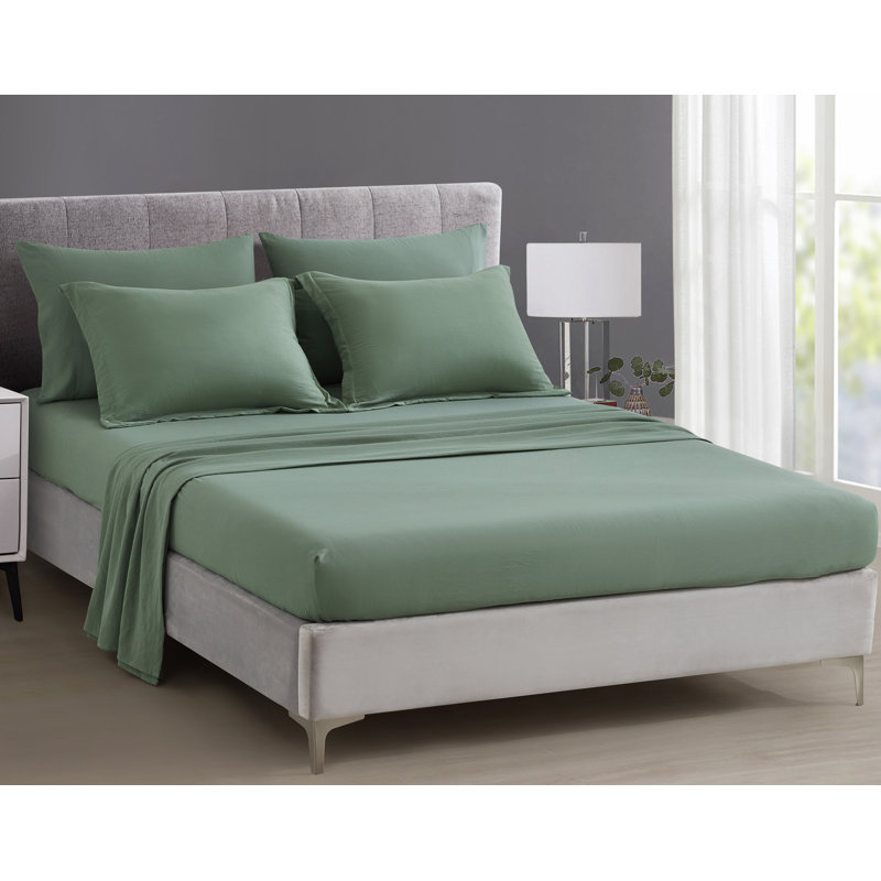 Sage Green Full Microfiber Bed in a Bag Set