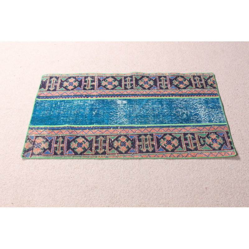 Tapis turc en laine tissé à la main pour le vestibule, idéal pour un décor de ferme avec un design nomade