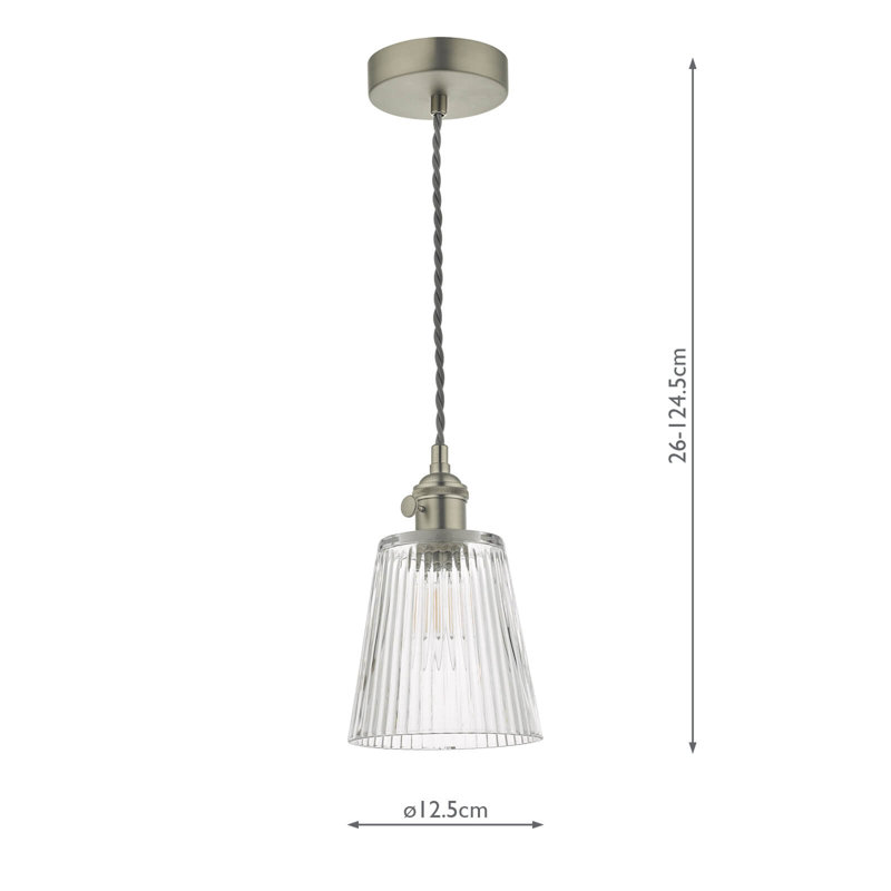 1 - Light Pendant, Antique Chrome