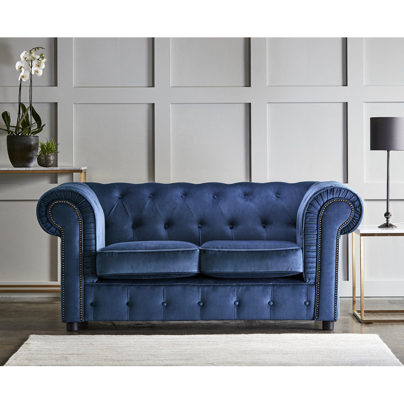 Aaron 2 - Piece Velvet Sofa Set, Navy