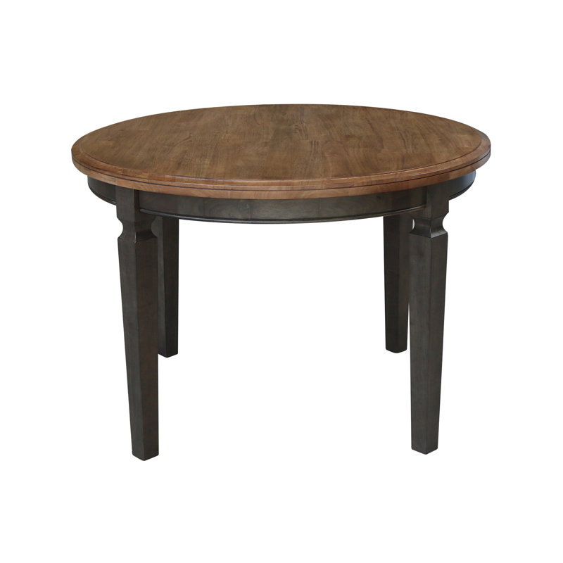 Patridge Round Solid Wood Dining Table, Washed Coal